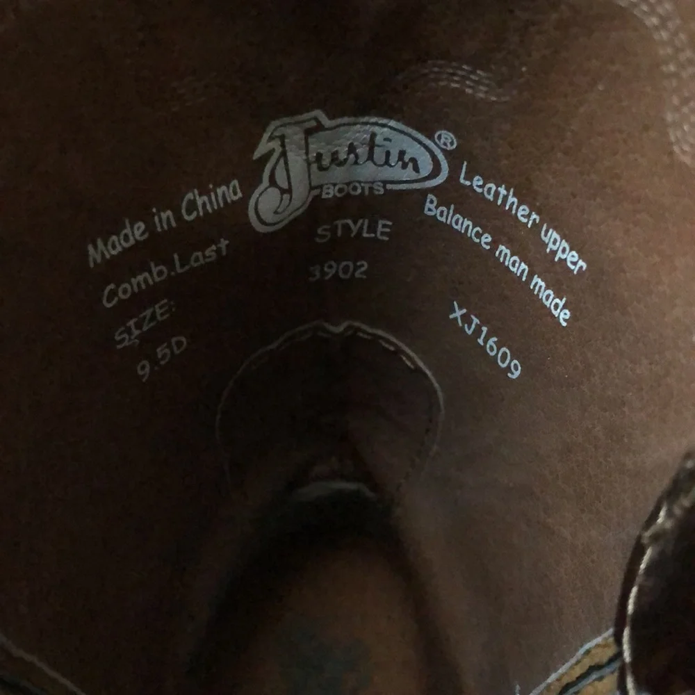 Men’s size 9.5D Justin Stampede Roper Western Boots Round Toe